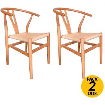 Pack de 2 sillas de comedor Kioto Natural