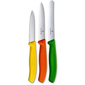 Conjunto de 3 cuchillos de cocina Victorinox Swiss Classic, colores amarillo, naranja y verde