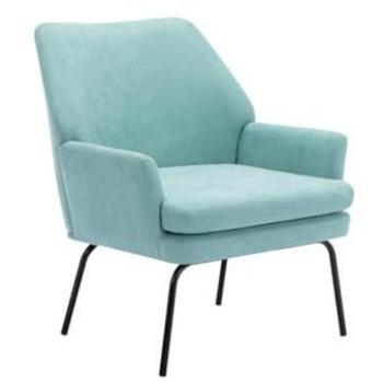 Sillón Contemporáneo de Tela Verde Agua PALMARELO