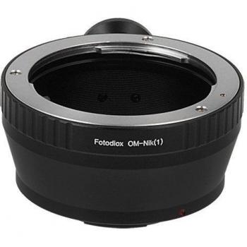 Fotodiox Lens Mount Adapter, Olympus OM Zuiko Lens to Nikon 1-Series Camera, Fits Nikon V1, J1 Mirrorless Cameras