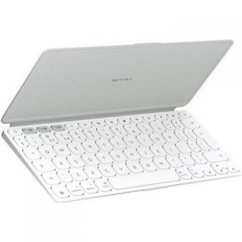 Teclado Universal Bluetooth Logitech Keys-To-Go 2 para iPad - QWERTY US Internacional - Color Gris Pálido