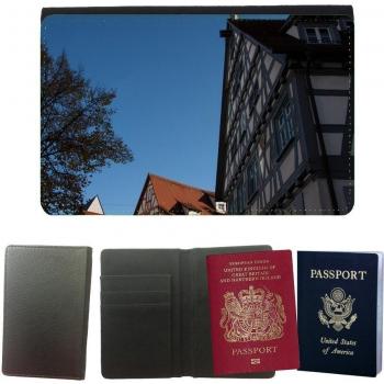 Couverture de passeport // M00170891 Casas Antiguo Gable Cielo Azul Truss // Universal passport leather cover