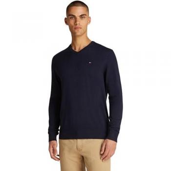 Jersey de Hombre Tommy Hilfiger Essential de Algodón con Cuello de Pico, Color Azul Regular Fit