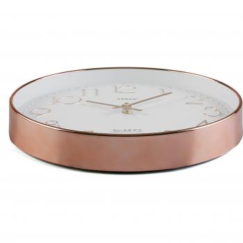 Versa 20550082 Reloj de Pared, Cobre, 30.5x30.5x3 cm