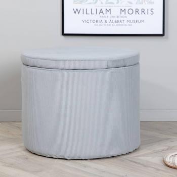 Puf Dunken 51x51x43 cm de pana gris - Venture Home