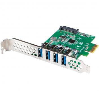 Lanberg PCE-US3-004 Tarjeta de Interfaz Interna PCI Express x1 a 4 Puertos USB Tipo A 3.2 Gen 1 (3.1 Gen 1) Low Profile