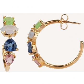 Pendientes de aro Vidal & Vidal Dreams en oro 18 Kt con piedras multicolor