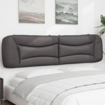 Cabecero de cama acolchado de 200 cm en cuero sintético gris