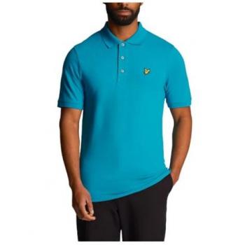 Lyle & Scott Men's Leisure Blue Cotton Polo Shirt with Logo - Size Small