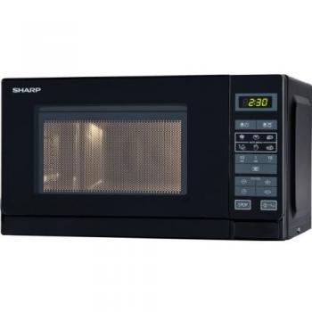 Sharp R242BKW Microondas 20L, Control Táctil, 800W, Black, 800 W, 20 litros