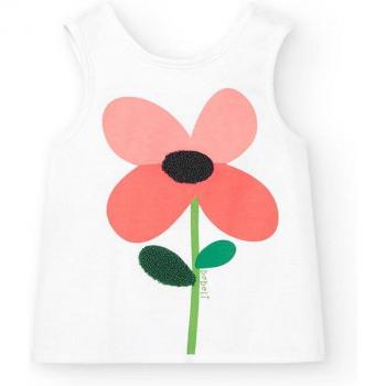 Camiseta de bebé niña con espalda cruzada y dibujo frontal