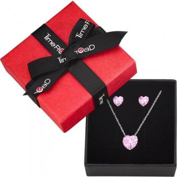 Set de colgante y pendientes Corazón Time Road WS03195 Plata, Mujer