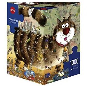 Puzzle Triangular Vida de Gato 1000 Piezas Heye