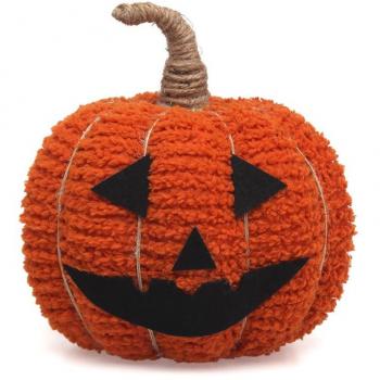 Calabaza decorativa de Algodón de 21x18 cm color naranja