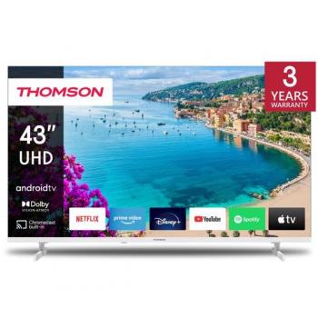 Televisor Thomson 43 4K Ultra HD Smart TV Android Wi-Fi Blanco Frameless