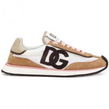 Dolce & Gabbana Women's DG Cushion Leather Sneakers in Beige, Size 36, CK2288A53558C873