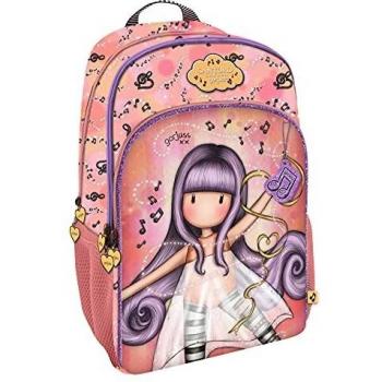 SANTORO Mochila 3 Cremalleras Gorjuss Little Dancer, 290x450x170 mm, Salmón