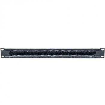 Intellinet 19 Inch Cable Entry Panel, 1U, with Brush Insert, Black