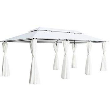 vidaXL Cenador con Cortinas Blanco 600x298x270cm Carpa para Fiestas Eventos