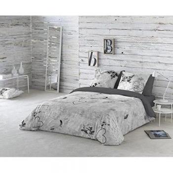 COTTON ART- Funda Nórdica DOS GARDENIAS GRIS Cama de 105