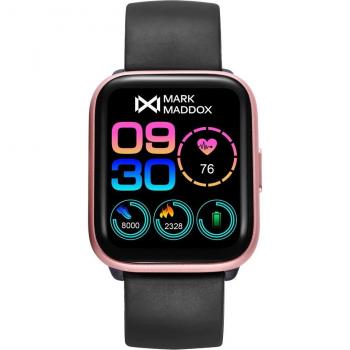Reloj Mark Maddox Smart Now Aluminio Rosa con Correa de Silicona Negra (HS0004-70)