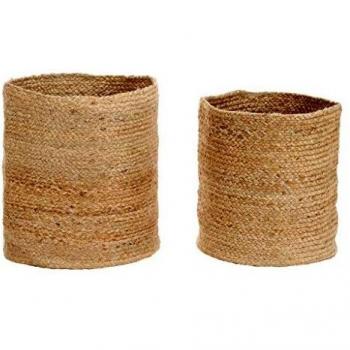 vidaXL Set 2X Cestas Almacenamiento Hechas a Mano Yute Natural Decoración Casa