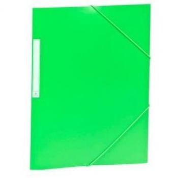 Carpeta de Cartón con Solapas y Gomas de Polipropileno (PP) en Color Verde Claro