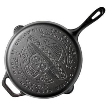 Sartén Hierro Fundido Esmaltado Victoria Calaca 30cm Inducción, Apta para Fuego, Horno y Barbacoa, Antiadherente Libre de PFOA