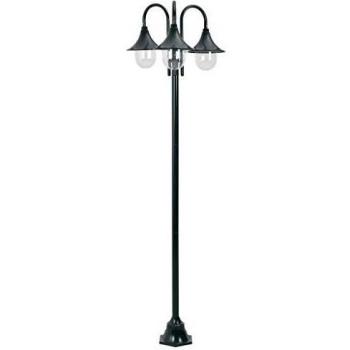 vidaXL Farolas Jardín Aluminio 3 Luces Verde Oscuro 220 cm Iluminación Patio