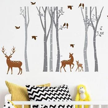 Calcomanías de ambiente, calcomanías de pared de bosque mágico, decoración del hogar de bricolaje, arte de pared impermeable y autoadhesivo - 60 x 60 cm