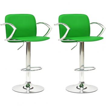 Taburetes de Bar de cuero verde 2 piezas