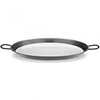 VAELLO La Valenciana Paellera Valenciana de Acero Pulido, 30 cm, aleado, Negro