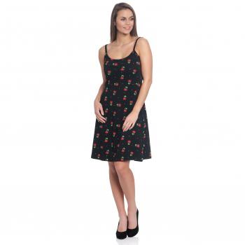 Pussy Deluxe Sweet Cherry Dress Mujer Vestidos de Longitud Media Negro S 90% algodón, 10% elastán
