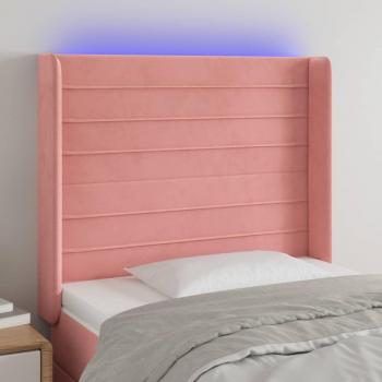 Cabecero Led Rosa 83x16x128 cm Terciopelo