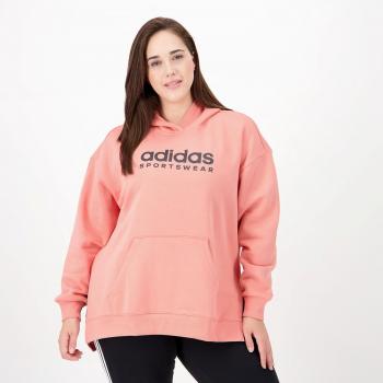 Sudadera adidas con capucha de felpa gráfica para mujer, color rojo, talla S
