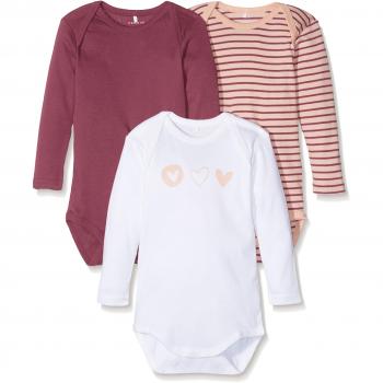 NAME IT Nmfbody 3p Ls Noos, Body para Bebés, Multicolor