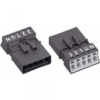 Conector Eléctrico WAGO WINSTA MINI 4 Polos + PE 16A Negro