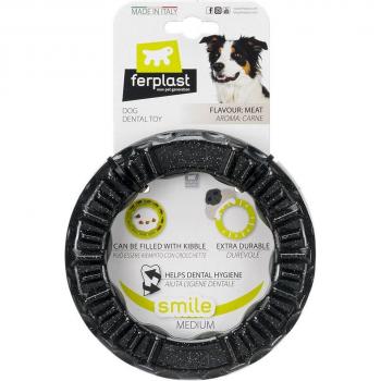 Juguete para Perros Ferplast Smile Aro Negro Tamaño M - 16 x 3,2 cm (Diámetro x Altura)