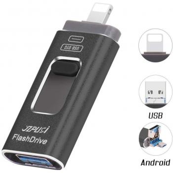 YZPUSI USB 2.0 32gb Pendrive, 3 en 1 32 GB USB 2.0 OTG Memoria USB Flash Drive Stick Conector para i Phone i Pad Android PC Cell Phone, 32gb Micro USB Flash Drive