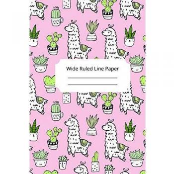 Baby Alpaca Theme Wide Ruled Line Paper