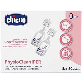 Chicco Solución Salina Hipertónica 20 Frascos de 5 ml para Bebés 0 meses+