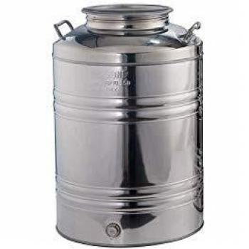 Bidón de Aceite Inoxidable 30 Litros Sansone, Contenedor de Acero Inox 18/10 para Aceite, Vino, Miel y Agua