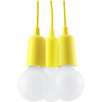 Lámpara Colgante Diego 3 Focos E27 PVC Amarillo