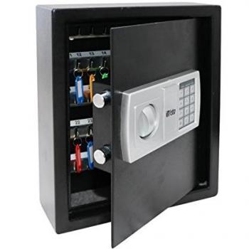 BTV | Caja Fuerte para Llaves con Código de Uso Digital | Caja de Seguridad para Llaves con Apertura Lateral para depósito de Llaves con Puerta Cerrada | Dos bulones de Ø20 mm | 48 Llaves