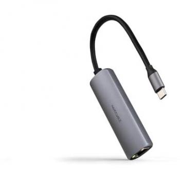Adaptador USB-C 3.1 a RJ45 con Carga PD 100W, Hub USB-C/M de Aluminio, Color Gris, 18 cm