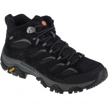 Merrell Botas de Senderismo Moab 3 Mid Goretex - Botas de trekking para hombre, color negro, impermeables con tecnología Gore-Tex, suela Vibram para tracción y comodidad en terrenos irregulares