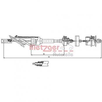 Cable de embrague Metzger 11.2254 para Citroën Saxo y Peugeot 106