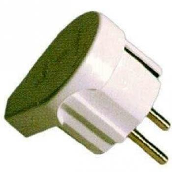 Solera 6566 - Clavija bipolar toma tierra lateral 10/16a 250v blanco
