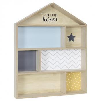 Estantería de Madera Azul para Niños Mis Pequeños Héroes 40x54x10 cm