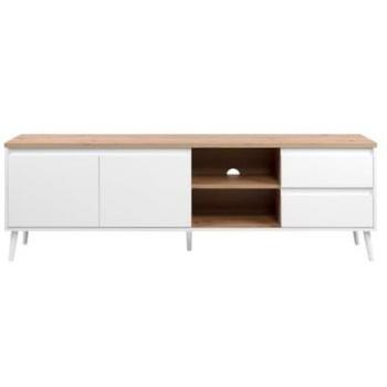 Mueble TV Linz 2 Puertas 2 Cajones 186x59x36 Blanco